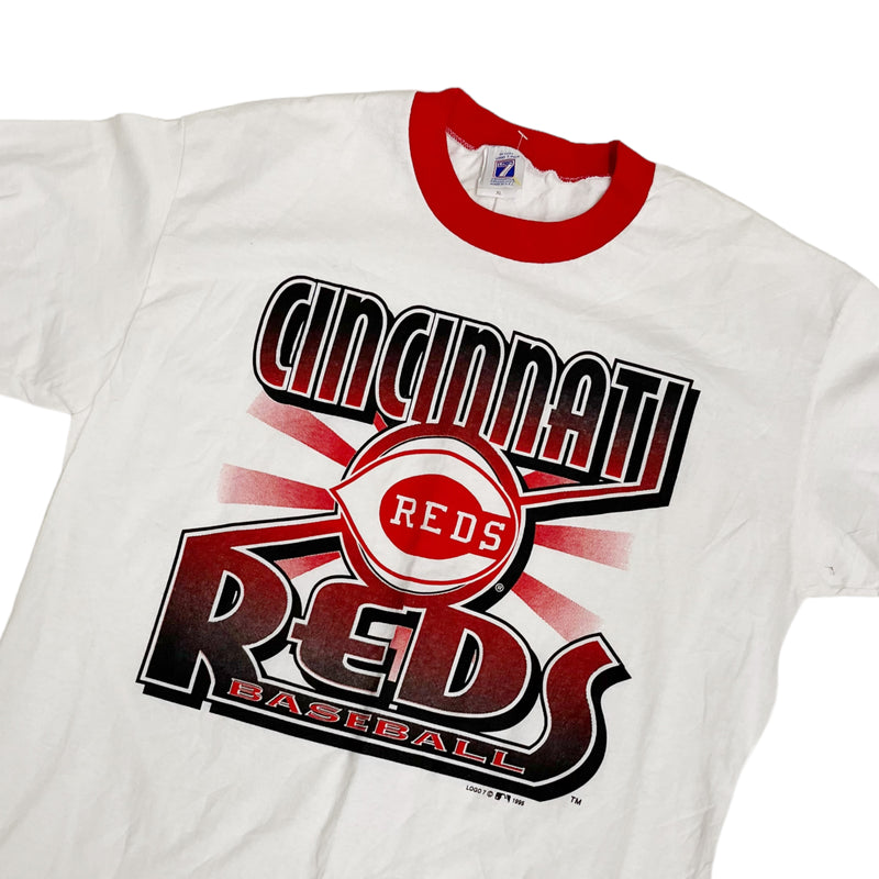 Vintage 1996 Logo 7 MLB Cincinnati Reds Graphic Ringer T-Shirt