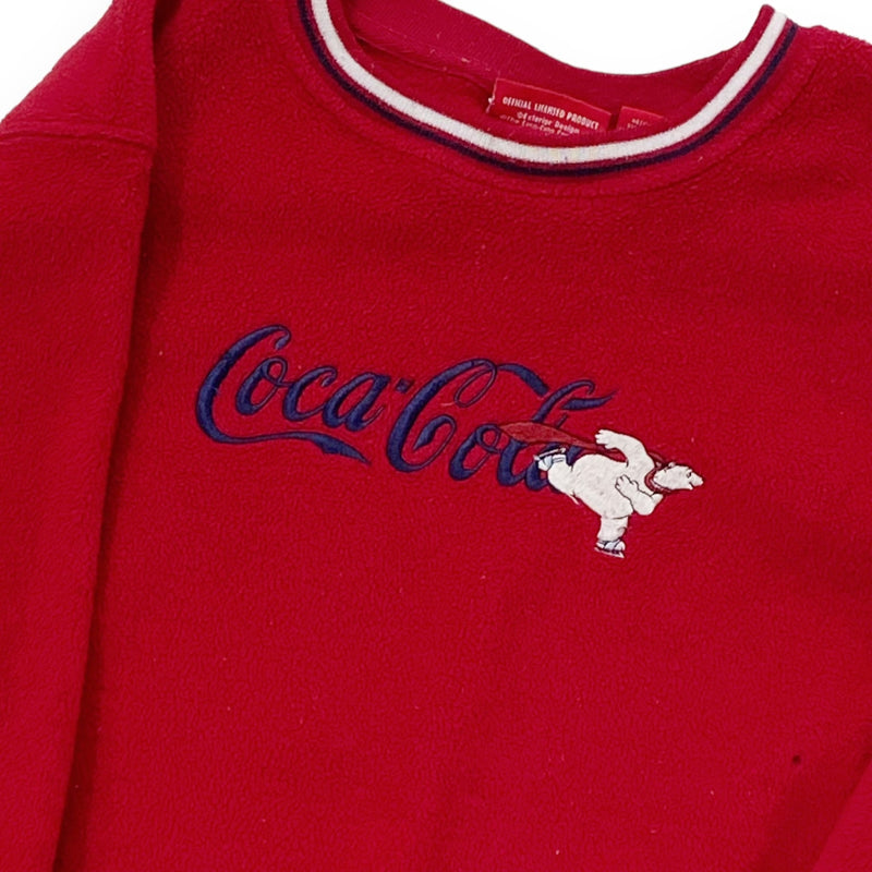 Vintage 90s Coca Cola Spellout Fleece Sweater