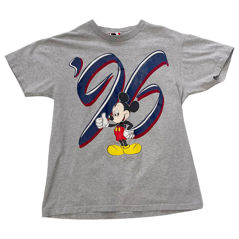 Vintage 90s Disney Mickey Mouse Double Graphic Grey T-Shirt