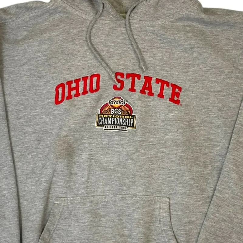 Vintage NCAA Ohio State BCS National Championship 2007 Sweatshirt Gray Size L