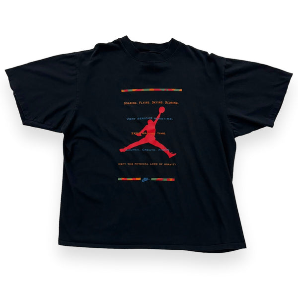 Vintage 80s Nike Air Jordan Black Graphic Text T-Shirt