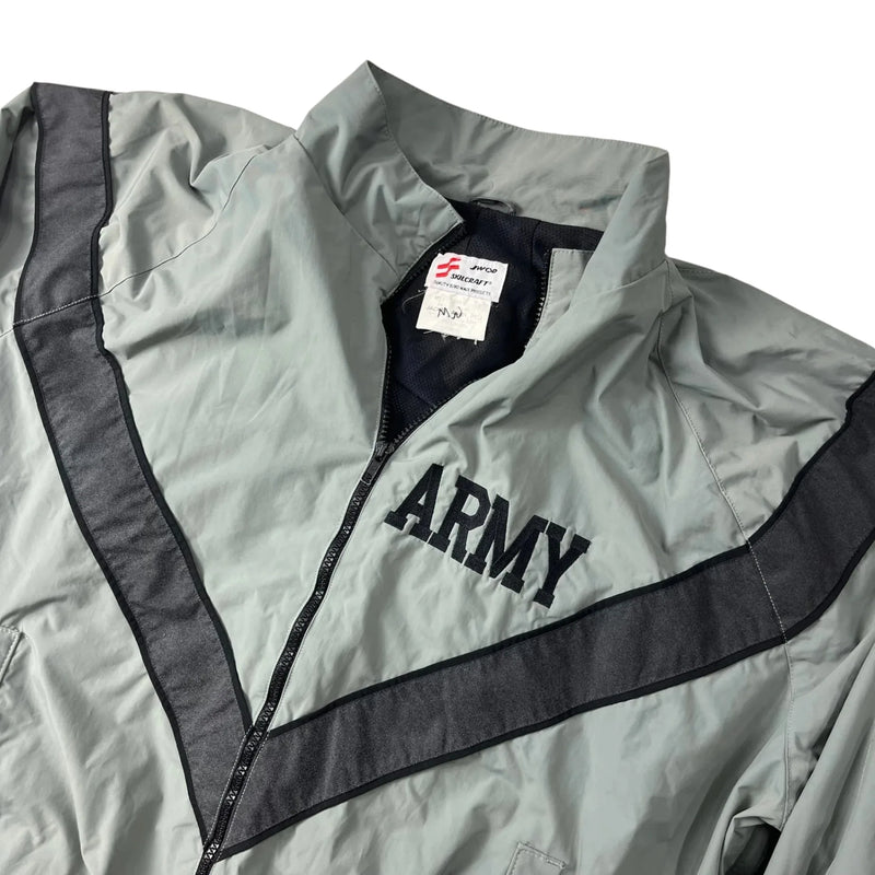 Vintage 90s Windbreaker U.S Army Full-Zip Reflective Jacket Gray Size Medium