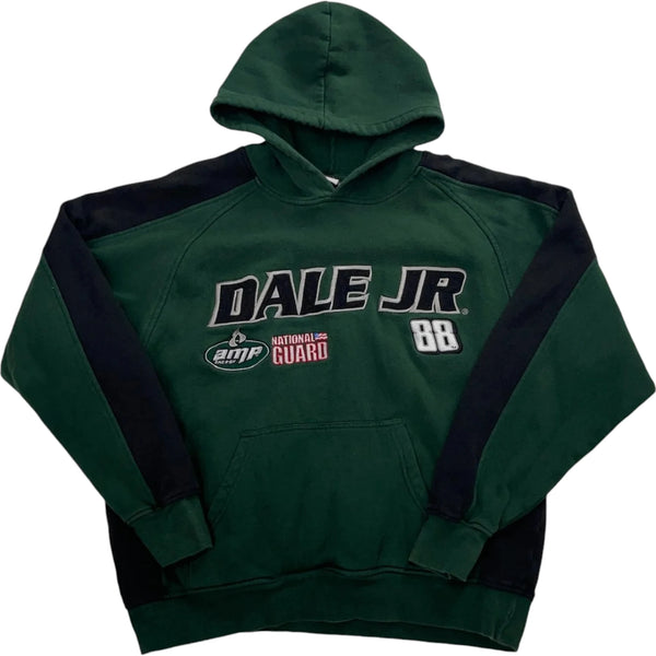 Vintage NASCAR Winners Circle Dale JR 88 AMP Energy National Guard Hoodie Green Size Small