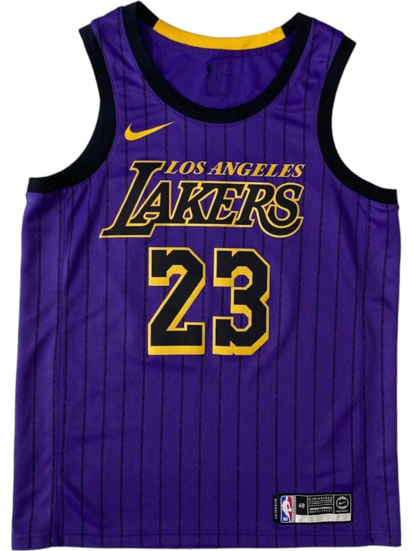 Vintage Nike NBA Los Angeles Lakers LeBron James Striped Jersey Size 48 Large Jersey Purple Size Large