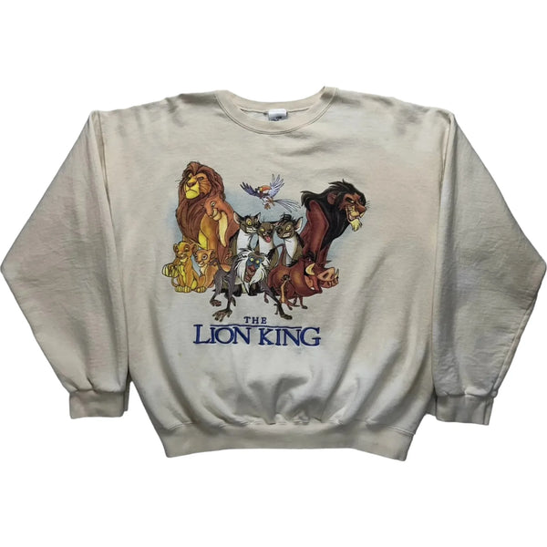 Vintage 90s Disney Store The Lion King Disney Character Print, Cotton Blend Fabric. Sweatshirt Beige Size XL