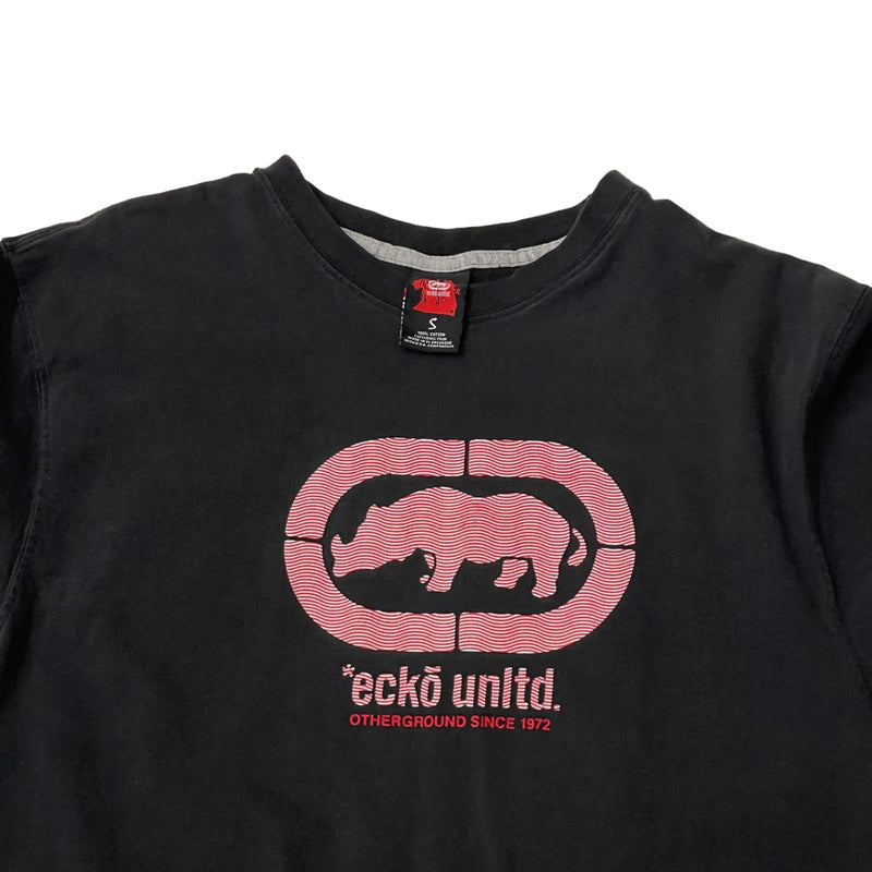 Vintage Ecko Unltd. Red Ecko Unltd. Rhinoceros Logo, 'OTHERGROUND SINCE 1972' Text, Classic Fit, Vintage Style. T-shirt Black Size Small