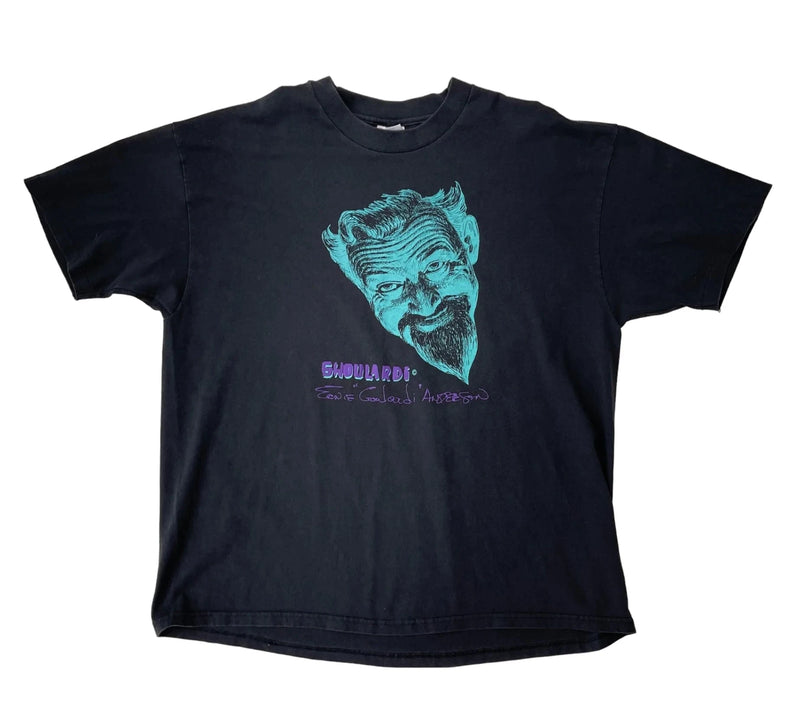 Vintage Hanes Vintage T-shirt With Teal Illustration And Purple Text. Ghoulardi Theme. T-shirt Black Size Extra Large