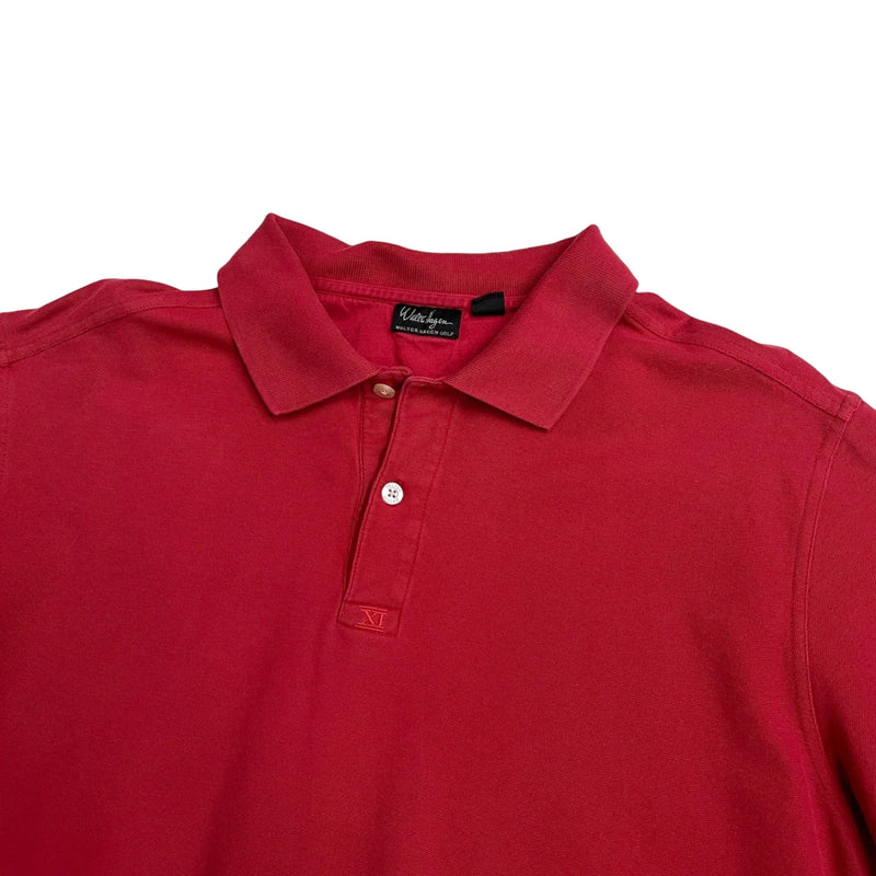 Vintage Walter Hagen Golf Classic Polo Collar, Button Placket, Short Sleeves Polo Shirt Red Size