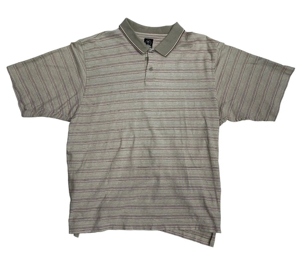 Vintage Nike Subtle Horizontal Stripes In Red And White, Short Sleeves, Button-down Collar. Polo Shirt Gray Size Extra Large