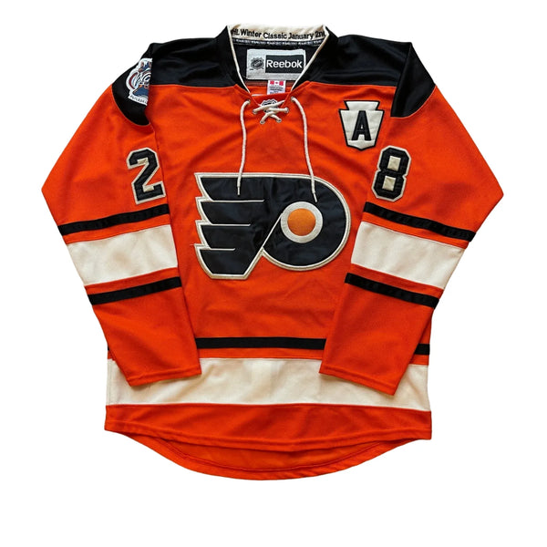 Vintage 2010's Reebok CCM NHL Winter Classic Philadelphia Flyers Claude Giroux Jersey Orange Size Medium