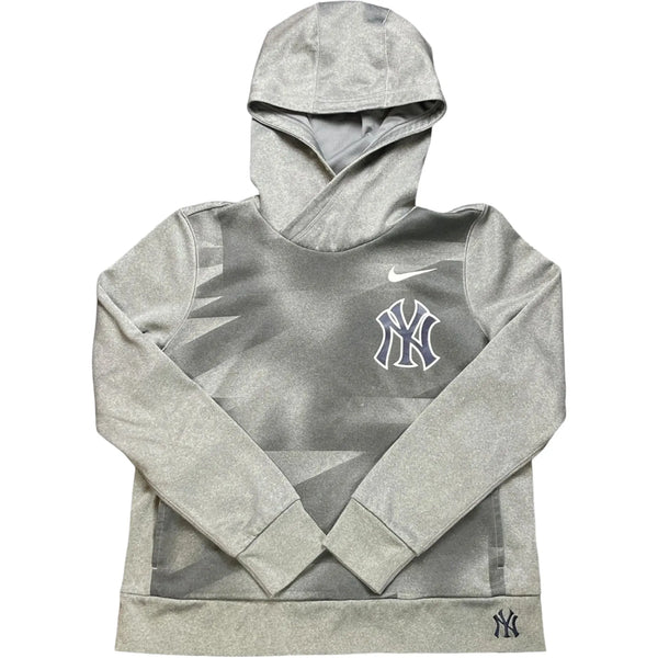 Vintage Nike Dri FIT New York Yankees Hooded Sweatshirt Gray Size Medium