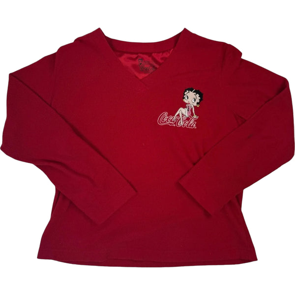 Vintage 90's Coca-Cola Betty Boop Long-sleeve Top Red Size Women's L