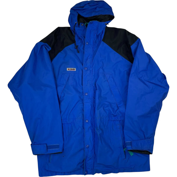 Vintage 90's Columbia Ski Hooded Zip-Up Jacket Blue Size 2XL