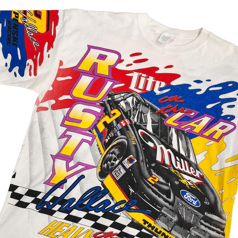 Vintage 90s NASCAR Rusty Wallace AOP Racing T-Shirt