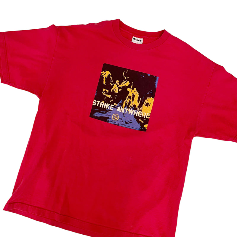 Vintage 90s Murina Strike Anywhere Band Red T-Shirt