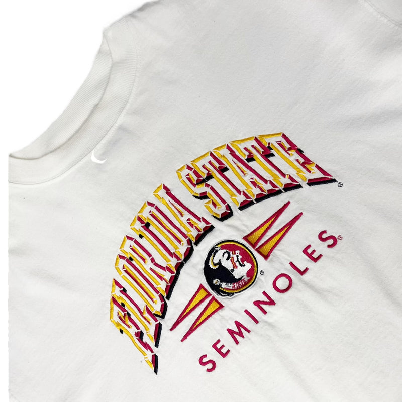 Vintage Logo Athletic Florida State University Seminoles Spellout White T-Shirt