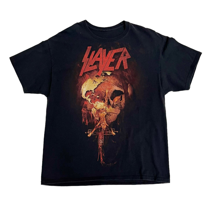 Vintage Slayer Band Black Graphic Print T-Shirt