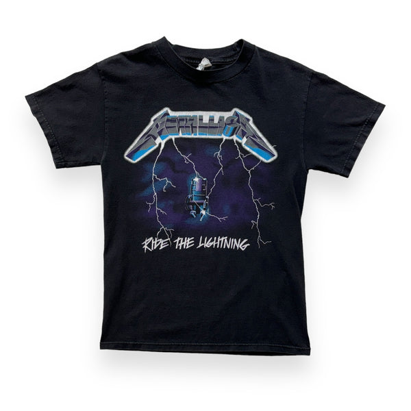 Vintage Y2K Metallic Ride The Lightning Black T-Shirt