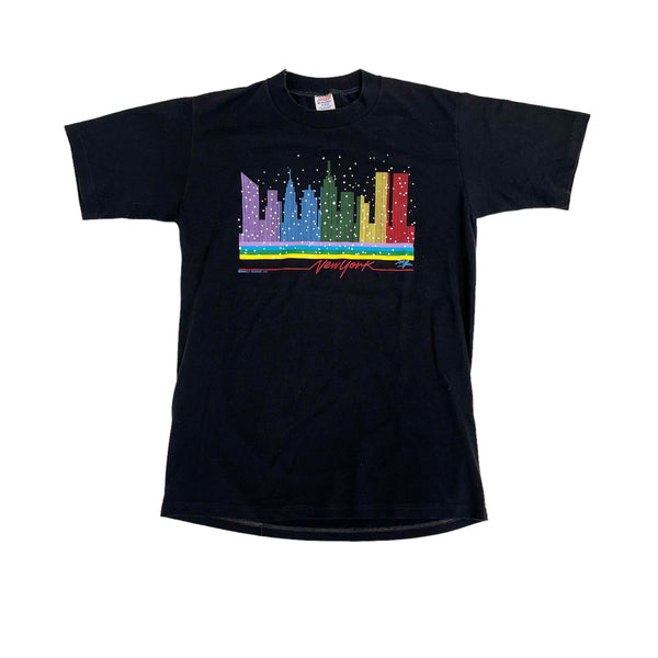 Vintage 90s Russell New York Graphic Black T-Shirt