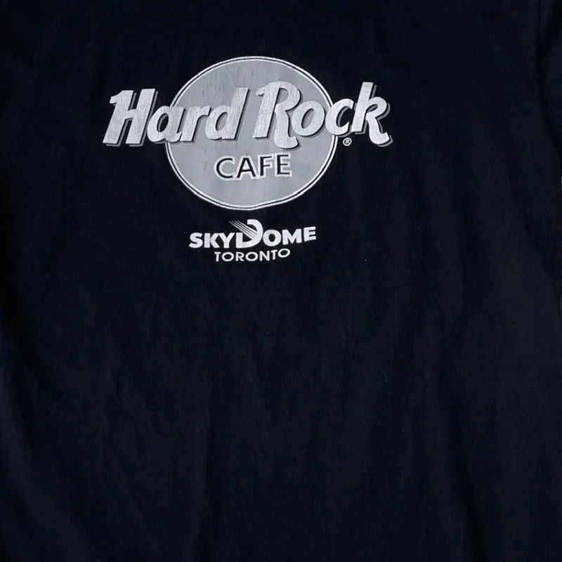 Vintage Hard Rock Cafe Features The Iconic Hard Rock Café Logo With 'SKYDOME TORONTO' Text, Classic Crew Neck, Short Sleeves, Relaxed Fit, Made Of Cotton. T-shirt Black Size Center