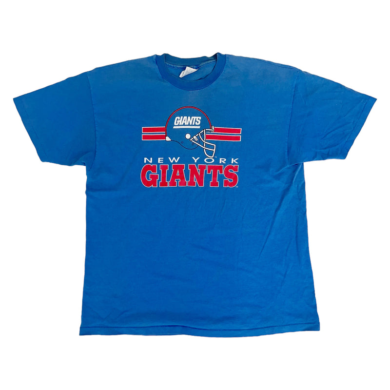 Vintage 90s Hanes Heavyweight NFL New York Giants Spellout Baby Blue T-Shirt