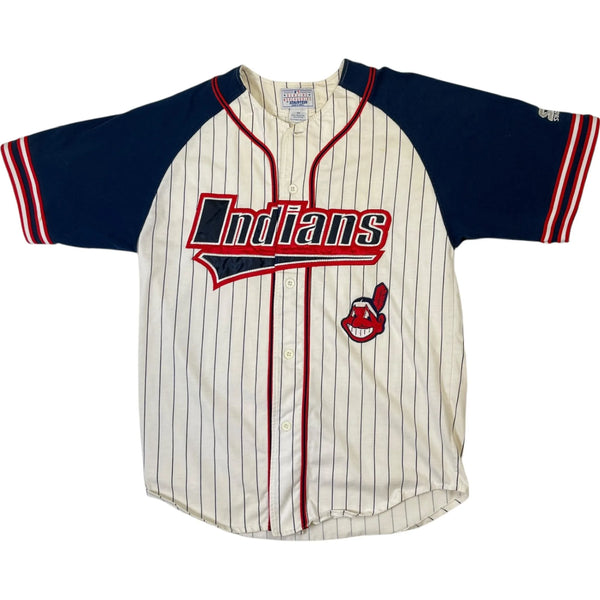 Vintage 90 s Starter MLB Cleveland Indians Blank Jersey White Size M