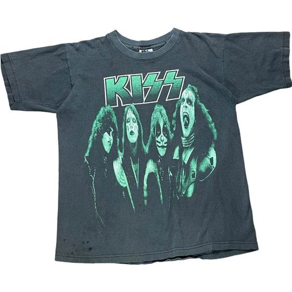 Vintage 90's Royal Avalon KISS Green Psycho Circus Concert Tour T-shirt Black Size Large