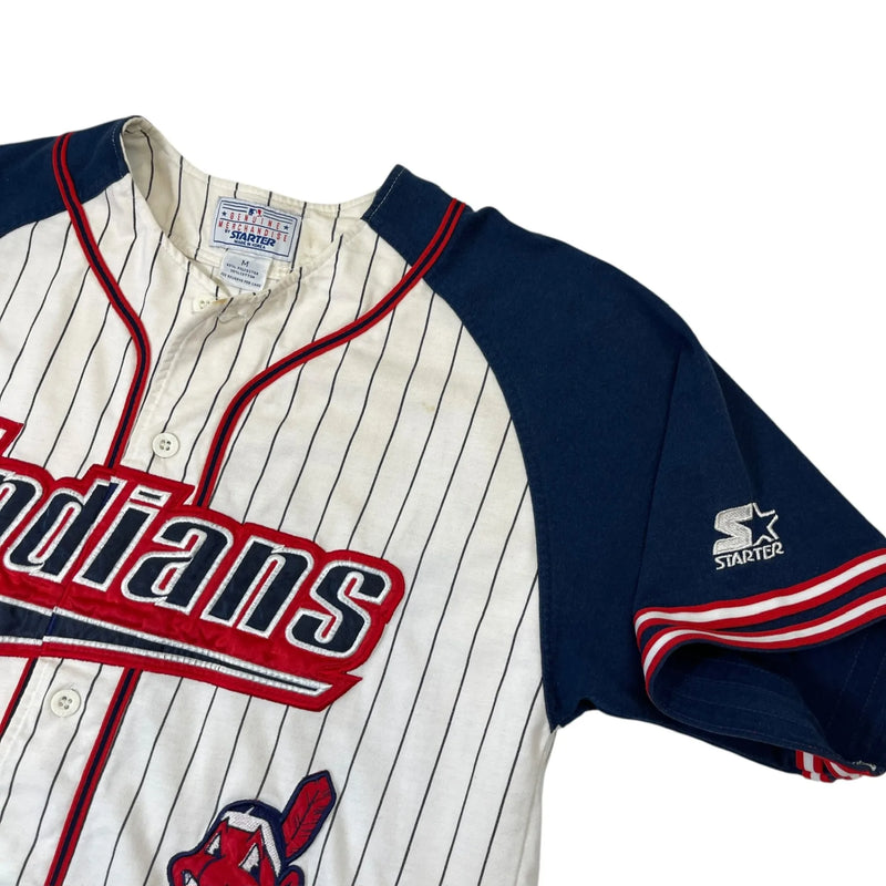 Vintage 90's Starter MLB Cleveland Indians Blank Jersey White Size M