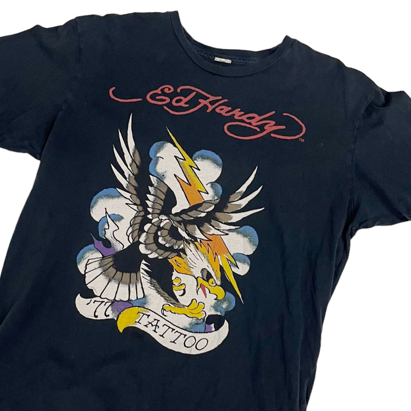 Vintage Y2K Ed Hardy '77 Tattoo Eagle Black T-Shirt