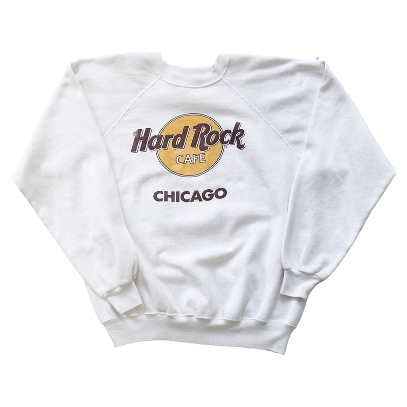 Vintage 80s Hard Rock Cafe Chicago White Crewneck