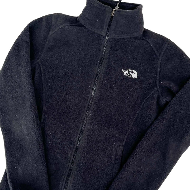 Vintage Womens The North Face Full Zip Black Fleece Sweater