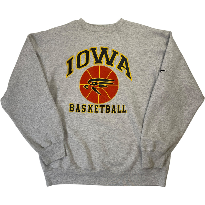 Vintage 90's Reebok NCAA University of Iowa Basketball Sweatshirt Grey Size XL