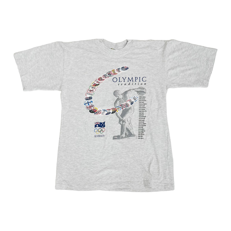 Vintage 90s Olympic Tradition Graphic Heather Grey T-Shirt