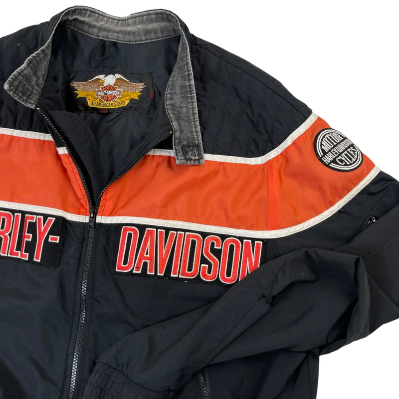 Vintage 90's Harley-Davidson Zip-Up Biker Jacket Black Size XL