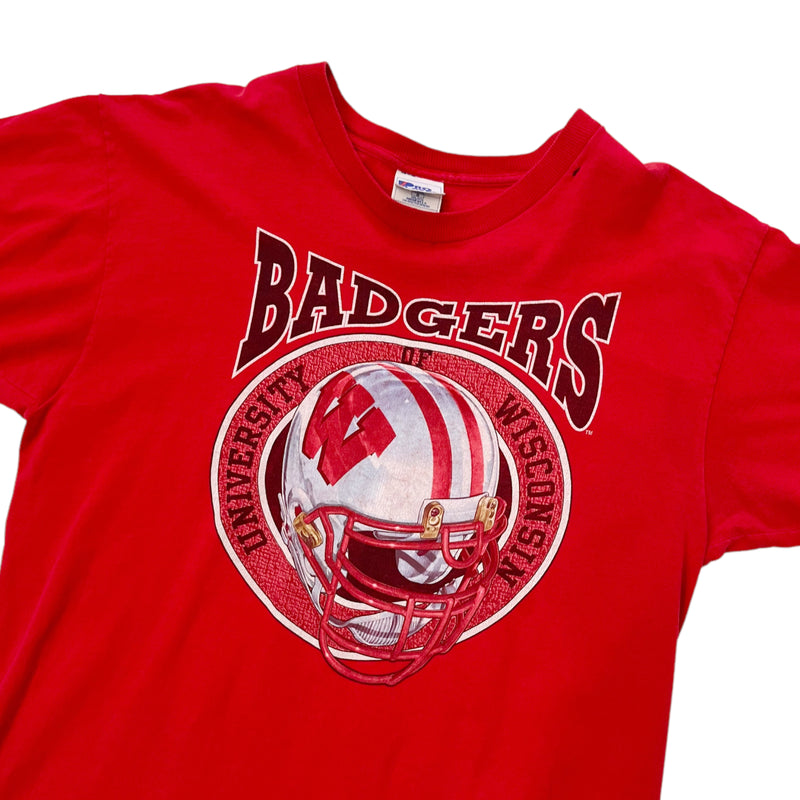 Vintage 90s NCAA Wisconsin Badgers Pro Player Red T-Shirt