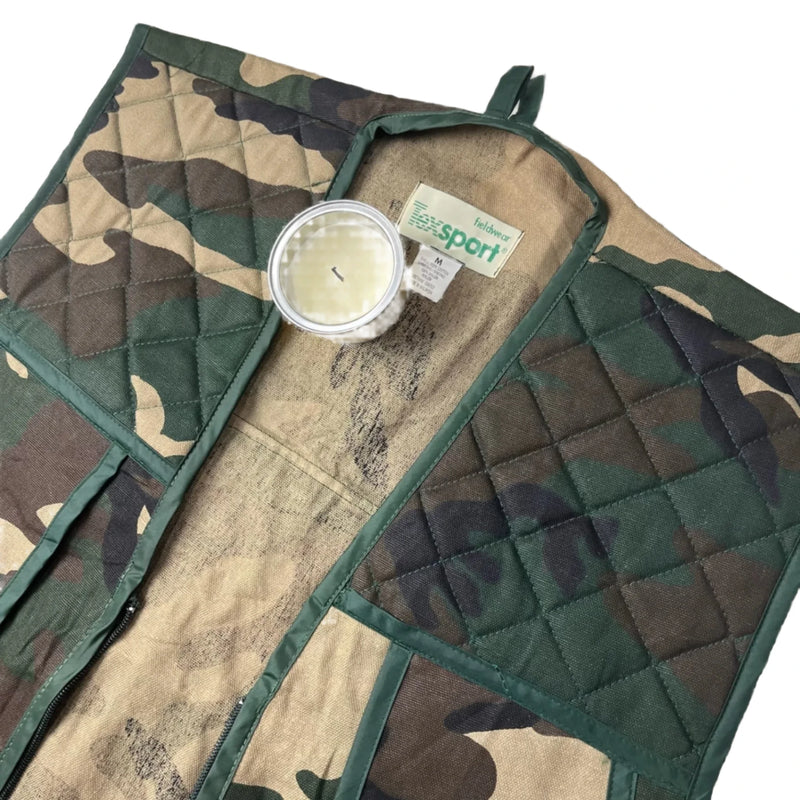 Vintage 90s Bob Allen Quilted Camouflage Pattern With Pockets Vest Camouflage Size Medium