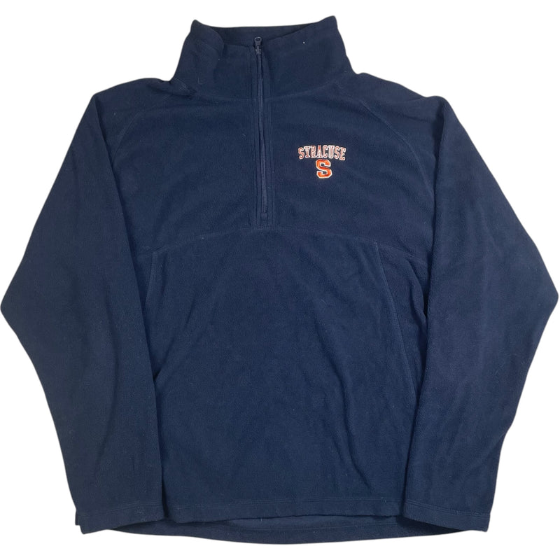 Vintage NCAA Syracuse University 1/4 Zip Fleece Sweater Navy Size XL