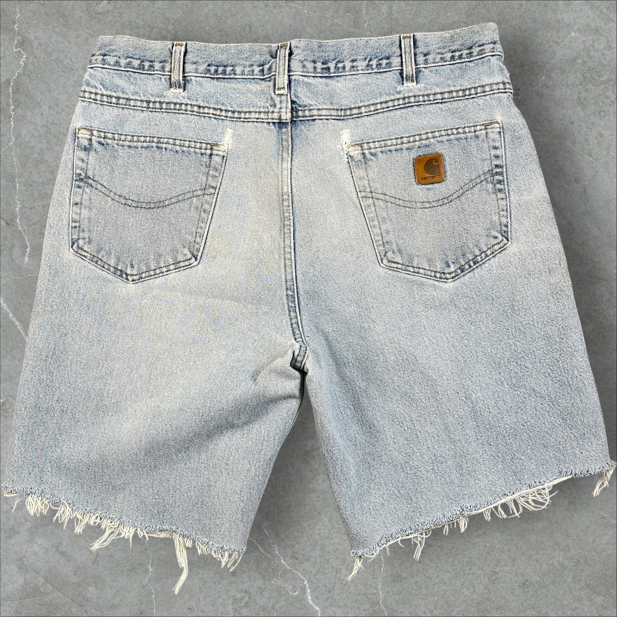 Vintage Carhartt Shorts Light Blue Denim Size 34