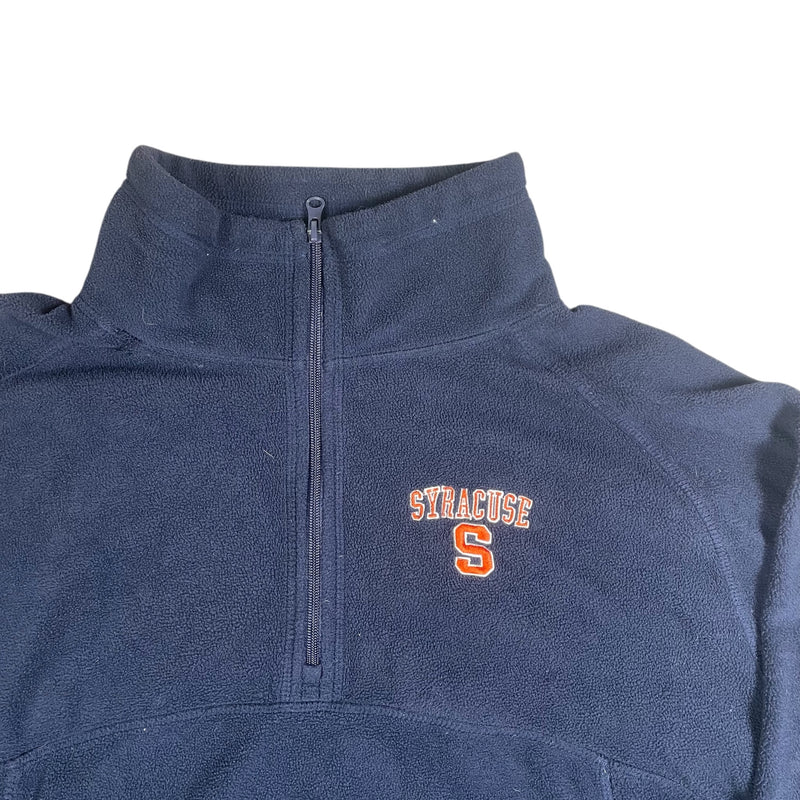 Vintage NCAA Syracuse University 1/4 Zip Fleece Sweater Navy Size XL