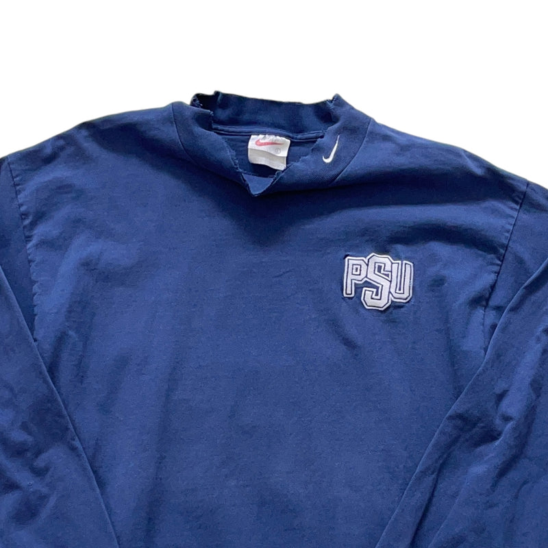 Vintage Y2K Penn State University NCAA Nike Navy Blue Long-sleeve T-shirt, Ribbed Cuffs. Long-sleeve T-shirt Blue Size Large