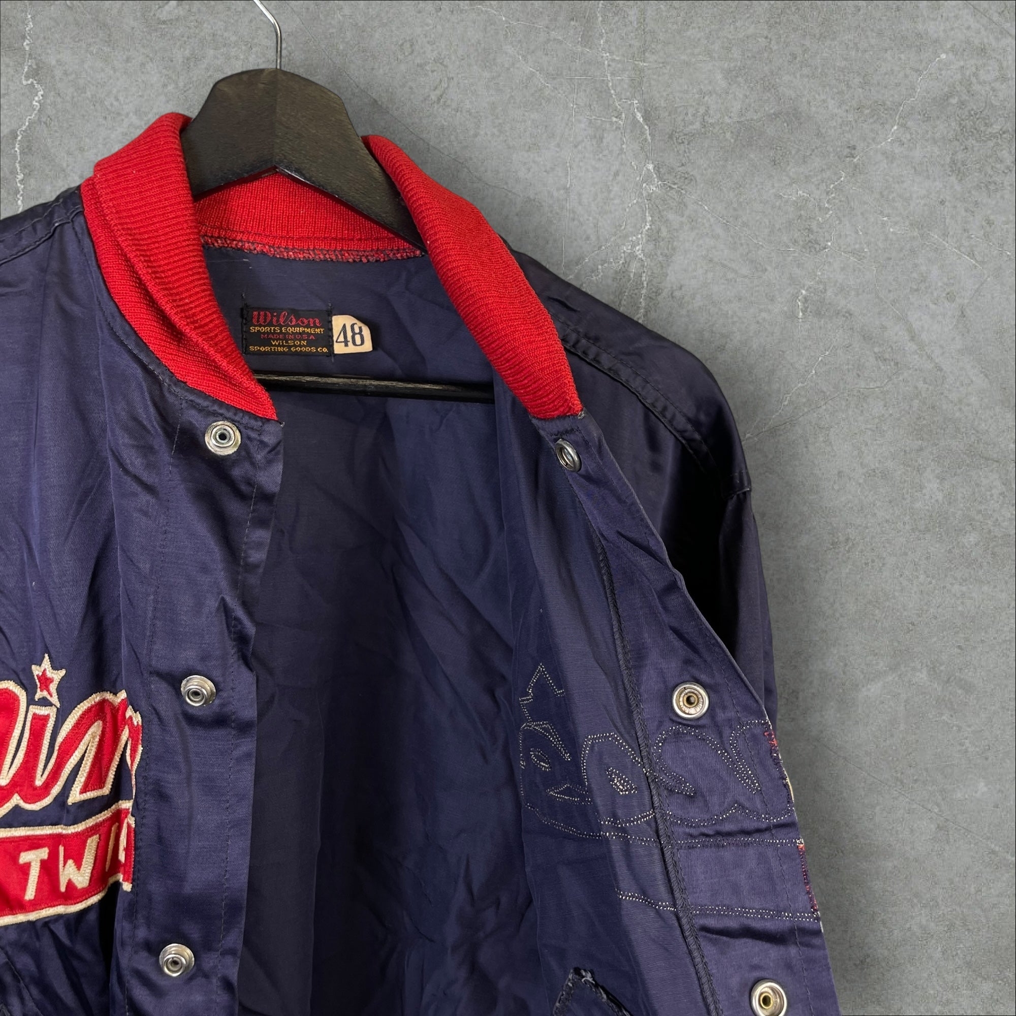 Vintage 90s MLB Wilson Minnesota Twins Navy Jacket Size 48