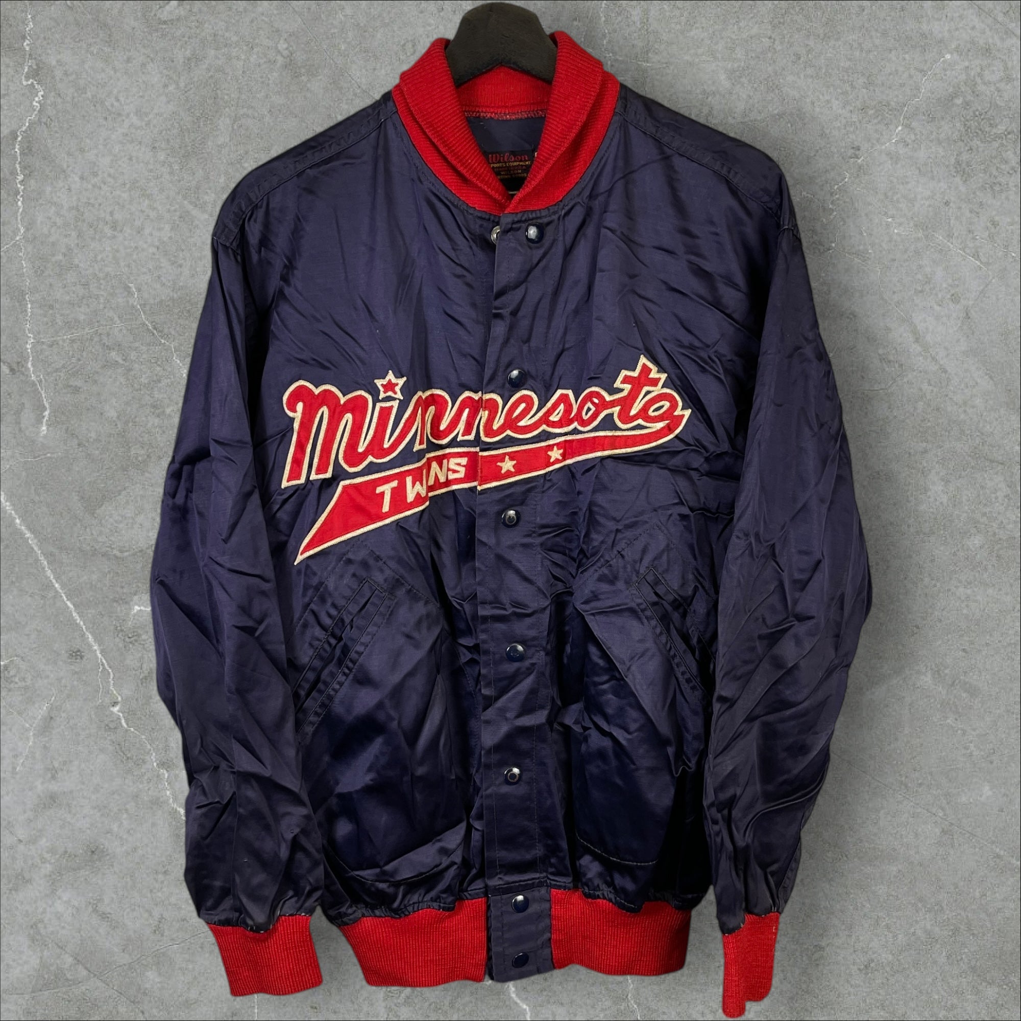 Vintage 90s MLB Wilson Minnesota Twins Navy Jacket Size 48