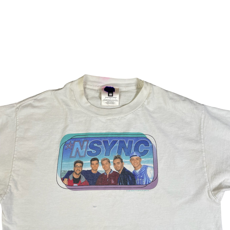 Vintage 90s NSYNC Winterland 1999 Band T-Shirt White Size M