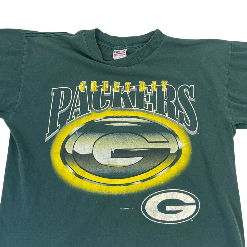 Vintage 90s True Fan NFL Green Bay Packers T-Shirt Green Size Large