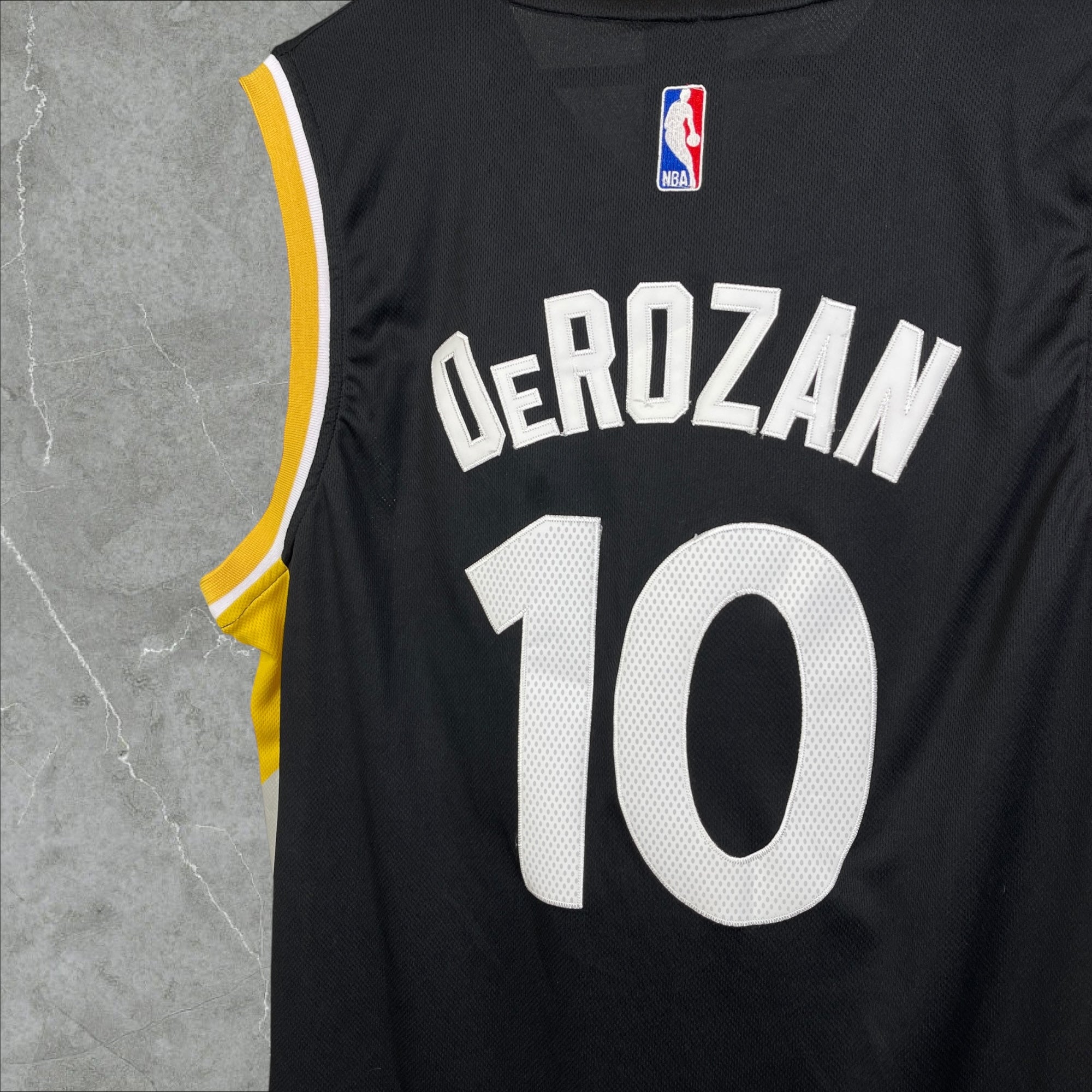 NBA Adidas Toronto Raptors OVO DeMar Derozan #10 Black Gold Jersey Size XL