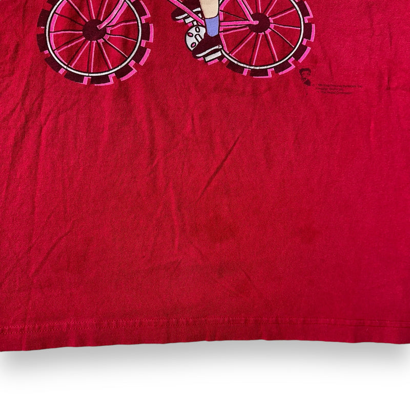 Vintage 90s Betty Boop Biking T-Shirt Red Size L