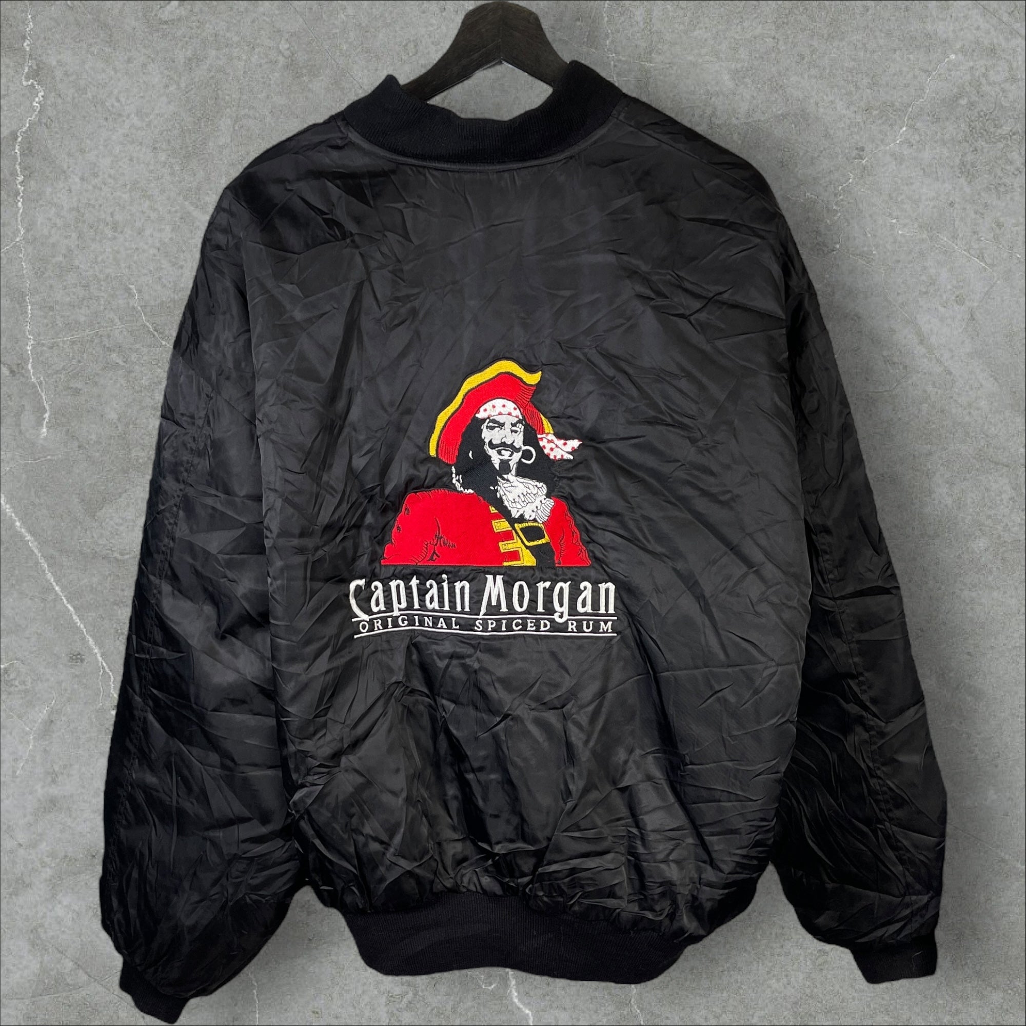 Vintage 90s Captain Morgan Pro Classics Bomber Jacket Black Size 2XL