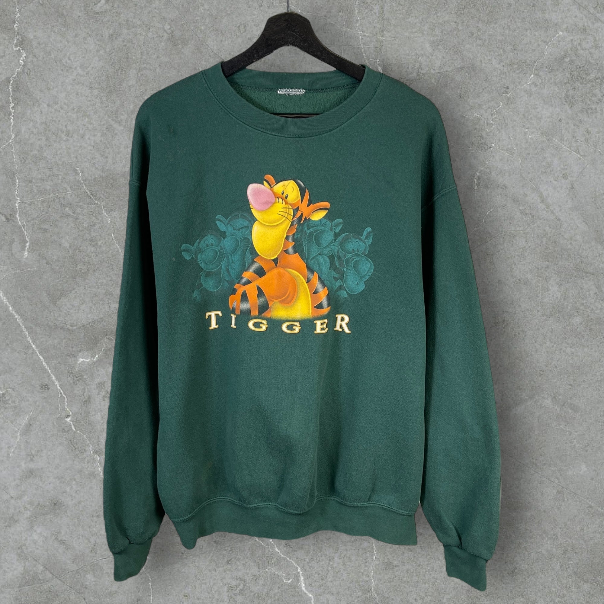 Vintage 90s Disney Tigger Cartoon Green Sweatshirt Size Extra Large