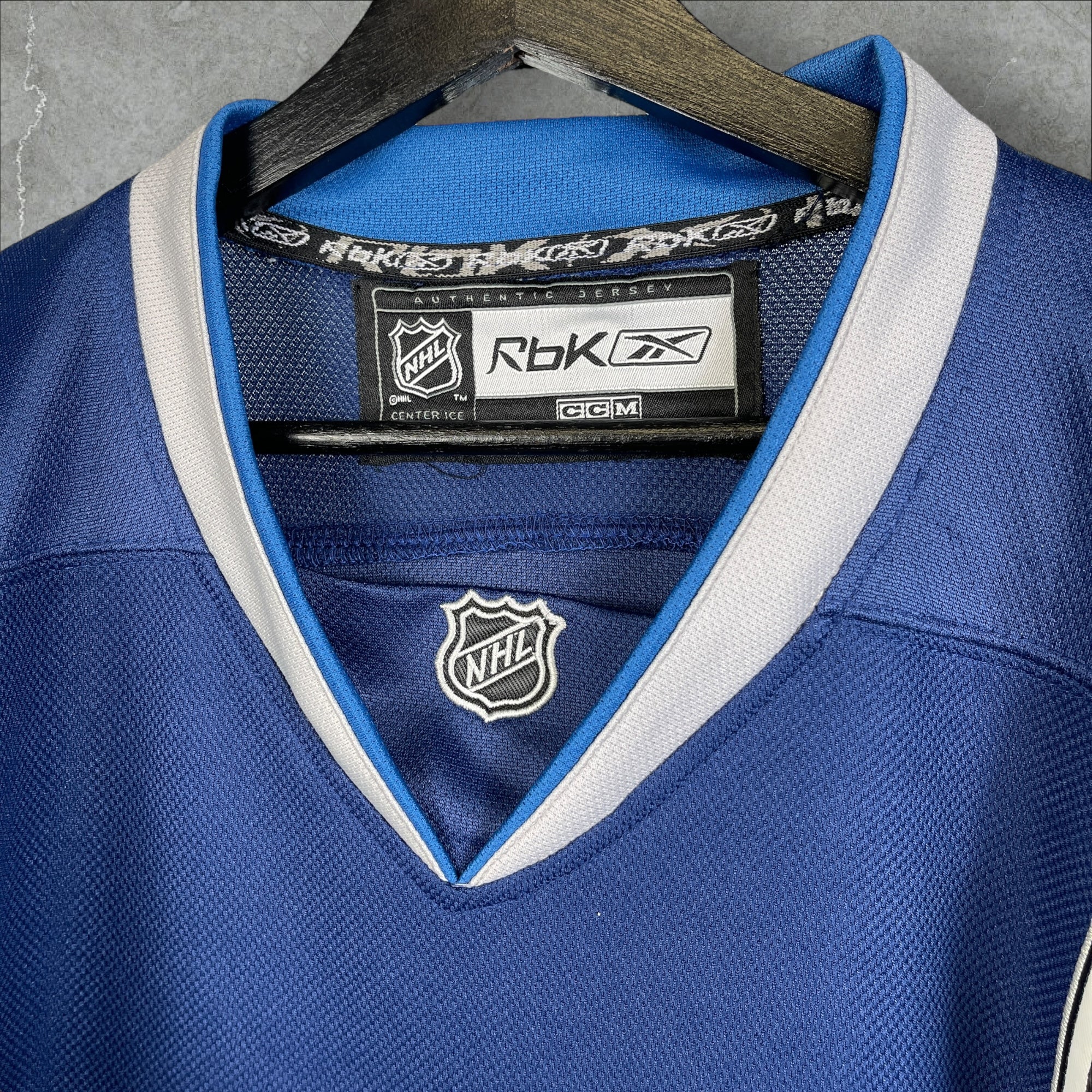 NHL Reebok Winnipeg Jets Teemu Selanne #13 CCM Jersey Blue Size Large