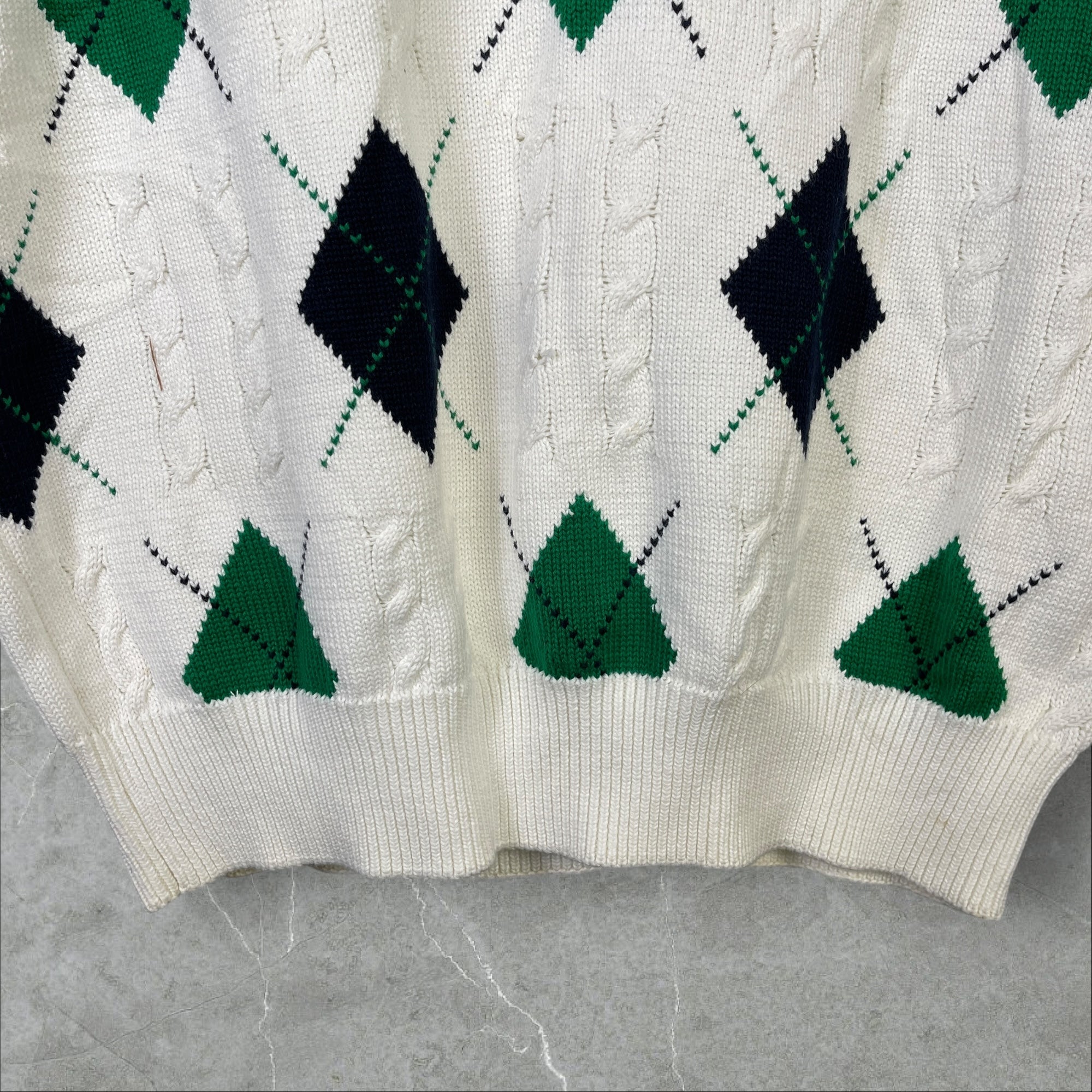 Vintage 90s Master Sweater Argyle Vest Golf Augusta National Vest White Size M